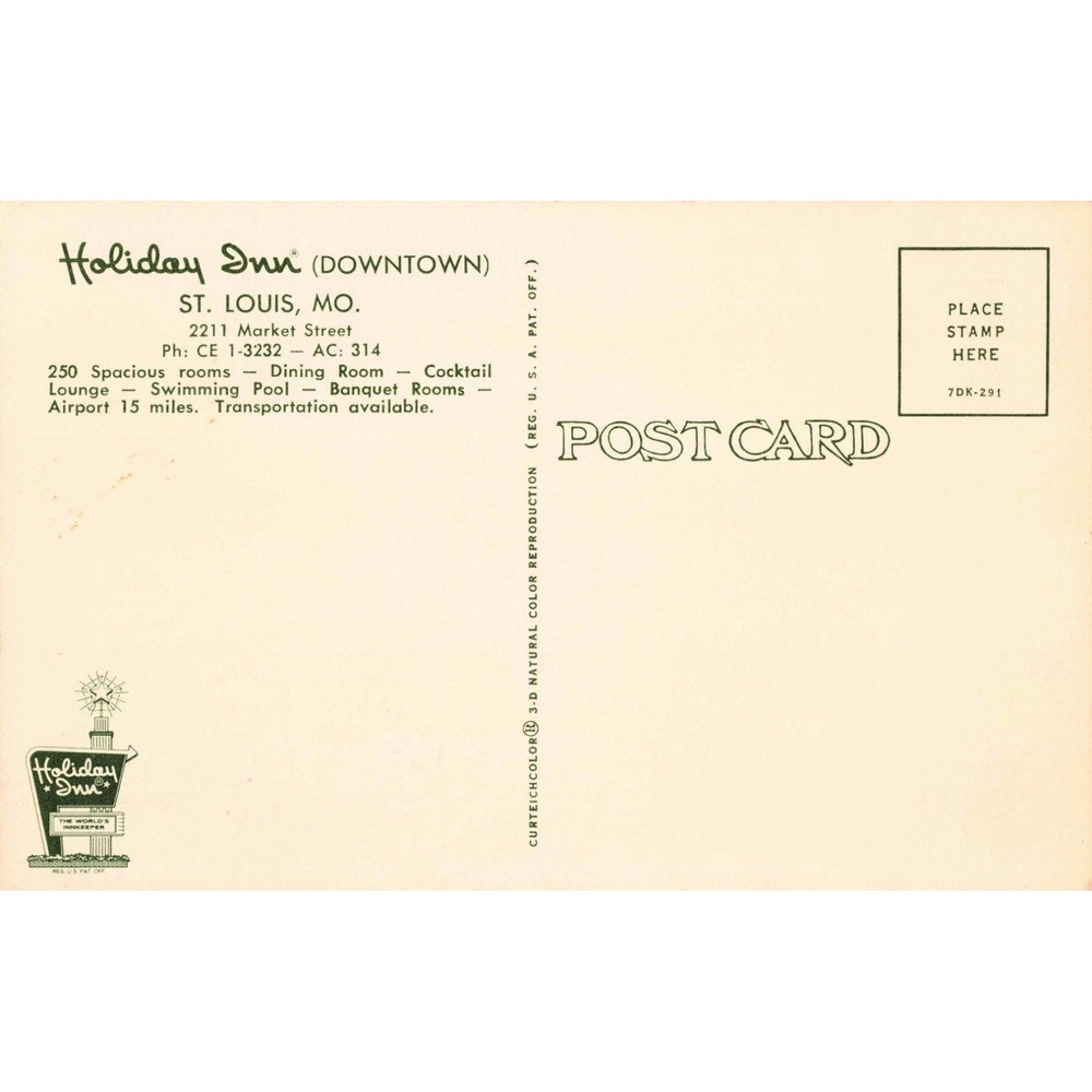 Vintage Holiday Inn Downtown St Louis Missouri Postcard 2211 Market Street MO - Picture 2 of 2